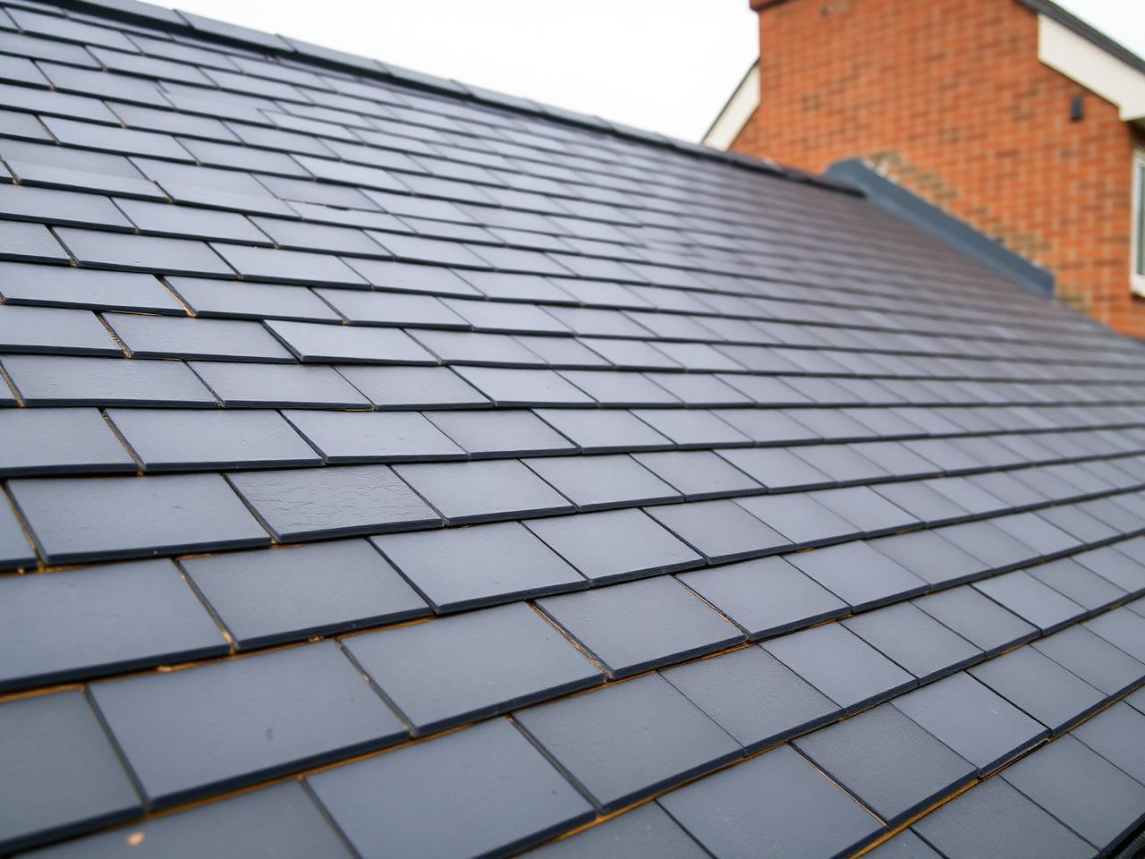 Completed slate roof after a full replacement