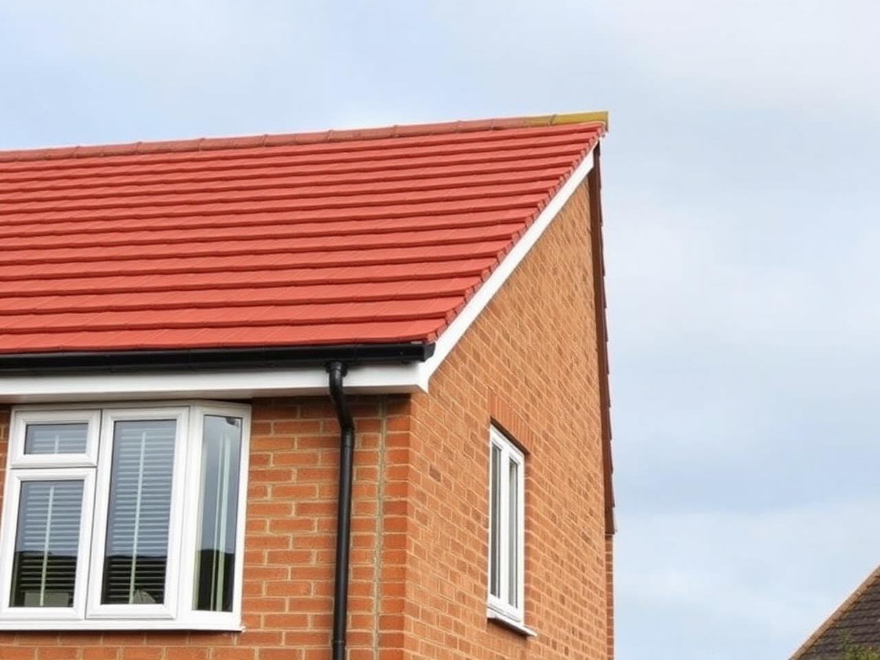 Completed new tiled roof on a British brick home